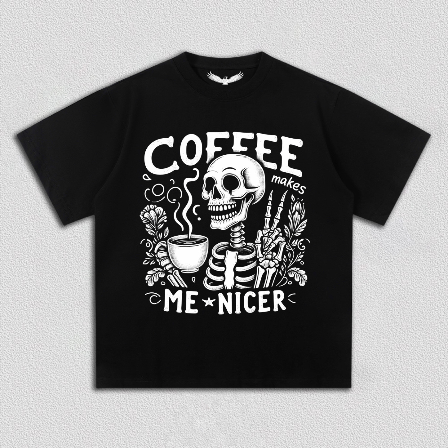 Coffee and Friendly Skeleton T-Shirt