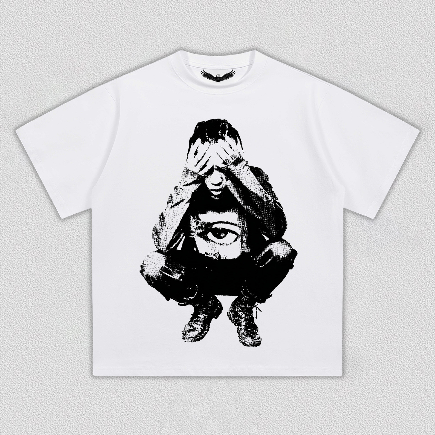 "Eye - Covering Person" Art Printed T-Shirt