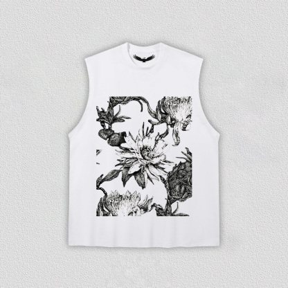 Black - White Floral