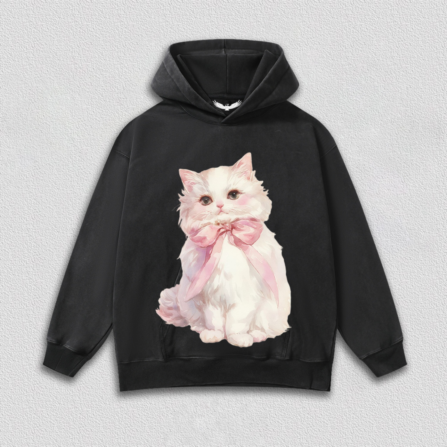 White Kitten with Pink Bow T-Shirt