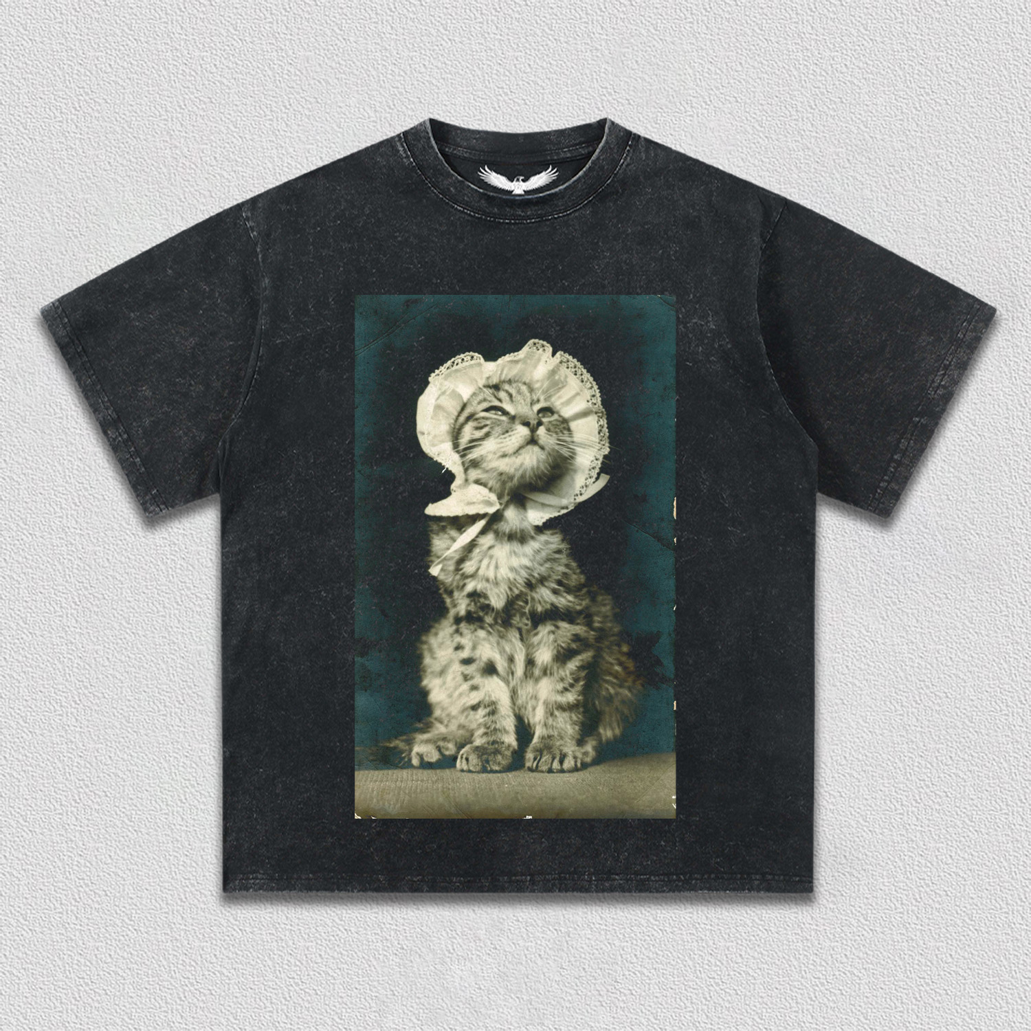 Vintage - style Cat with Hat T-Shirt