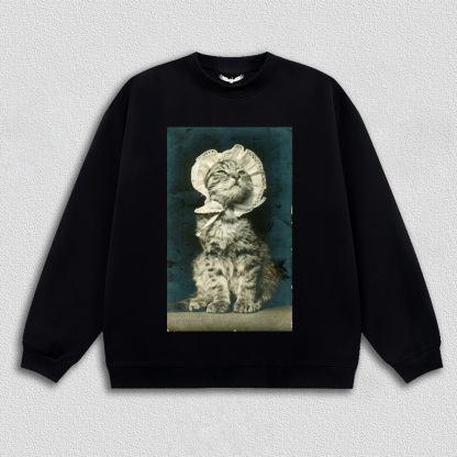 Vintage - style Cat with Hat T-Shirt