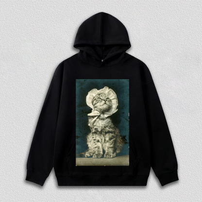 Vintage - style Cat with Hat T-Shirt