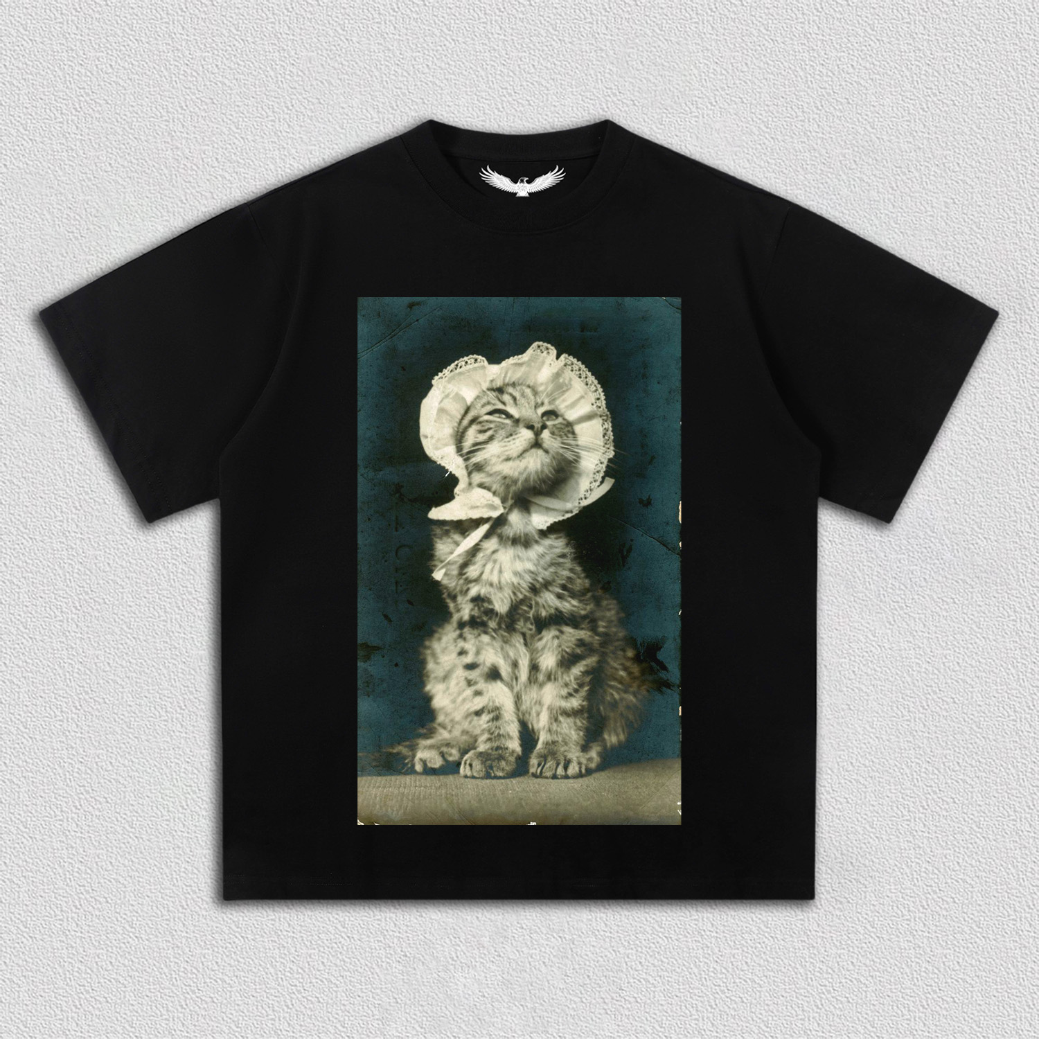 Vintage - style Cat with Hat T-Shirt