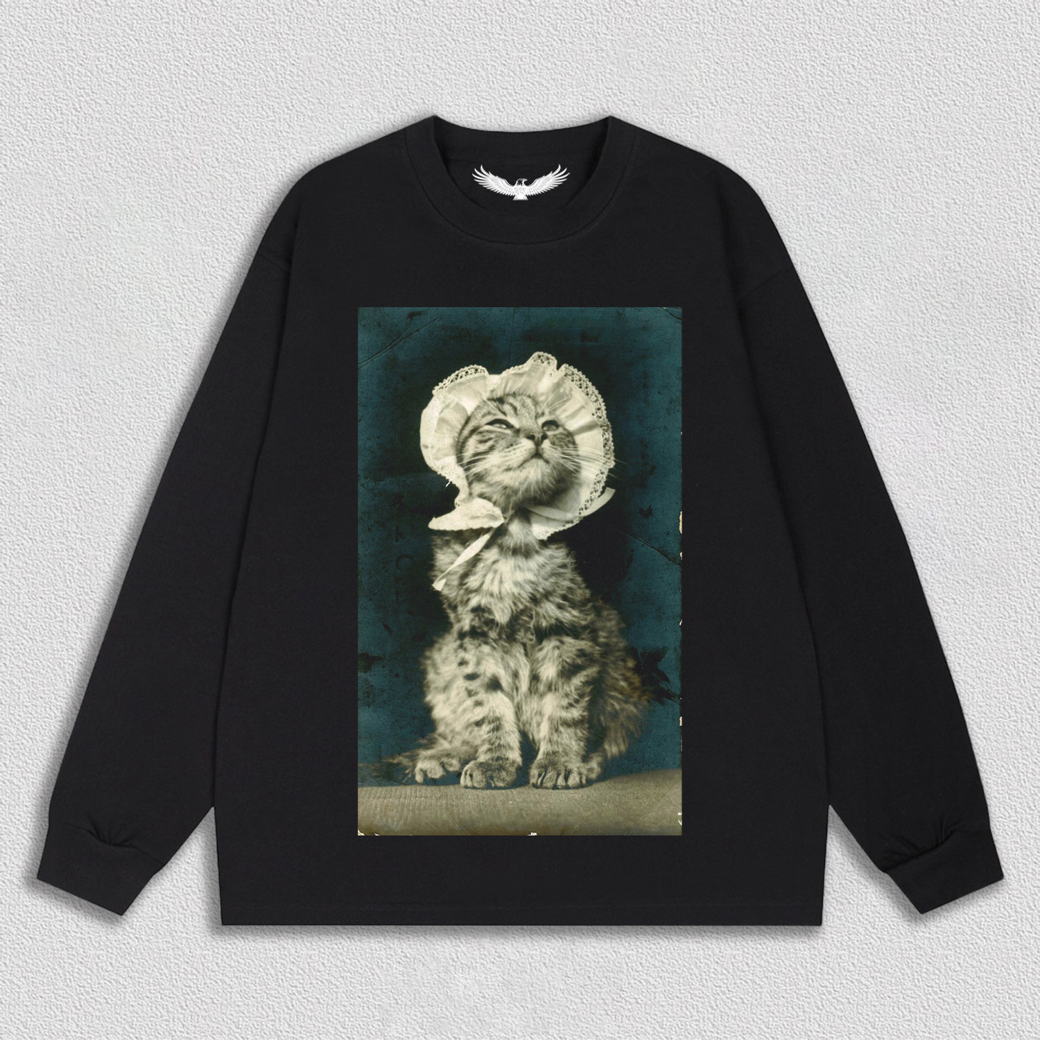 Vintage - style Cat with Hat T-Shirt