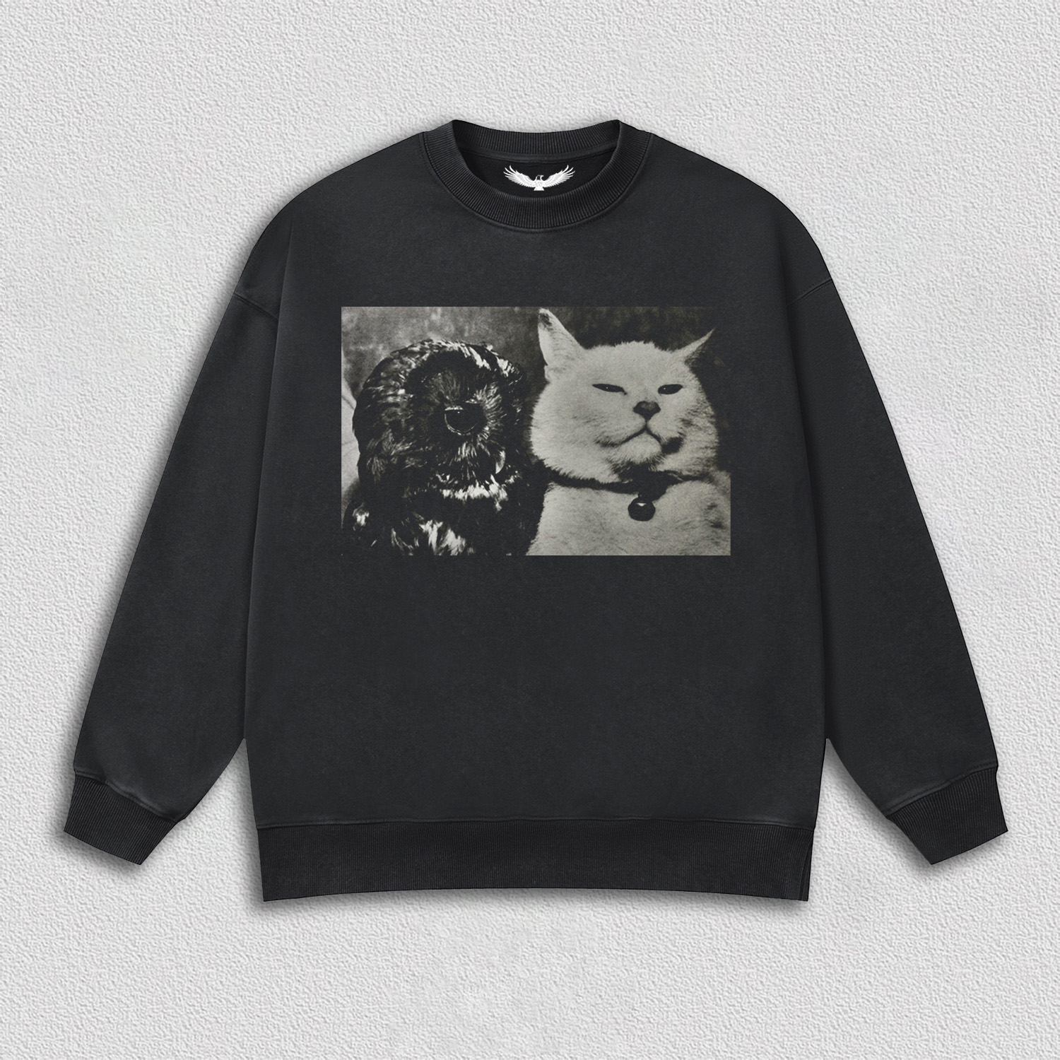 Vintage Moment of Cat and Owl T-Shirt