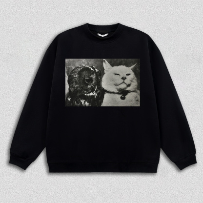 Vintage Moment of Cat and Owl T-Shirt