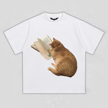 Cat Who Loves Reading T-Shirt