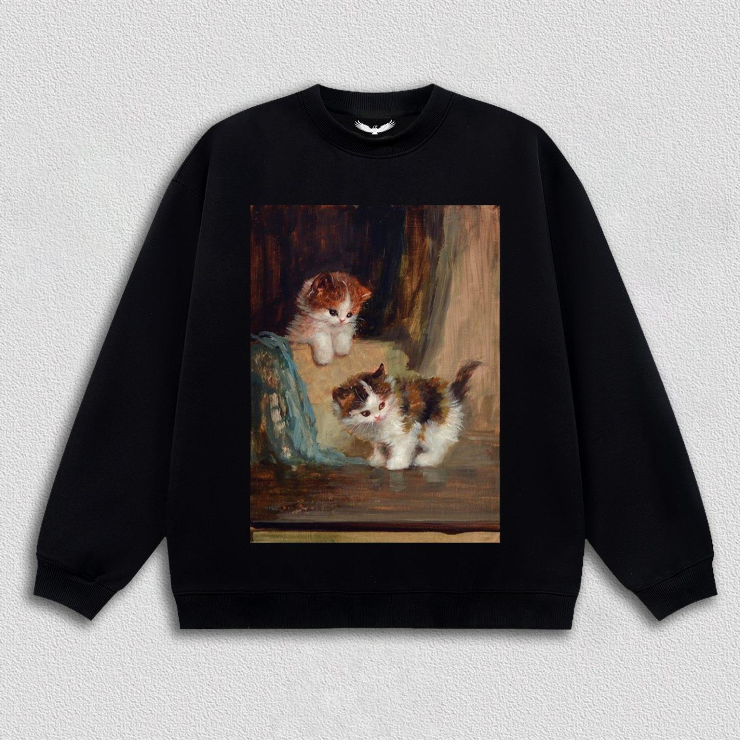 Two Cats Playing in Oil Painting T-Shirt