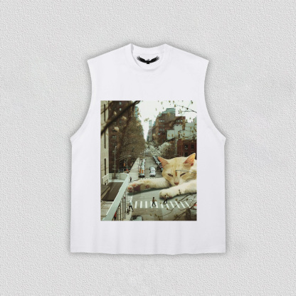 Lazy Cat on City Street T-Shirt