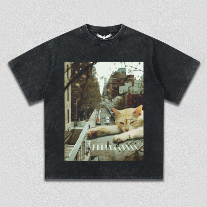 Lazy Cat on City Street T-Shirt