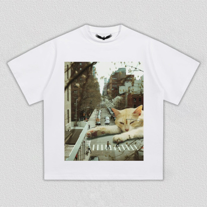 Lazy Cat on City Street T-Shirt