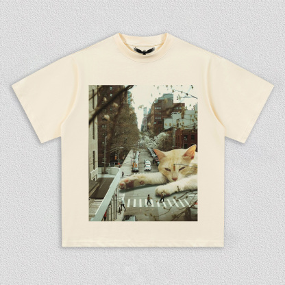 Lazy Cat on City Street T-Shirt