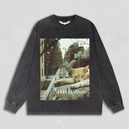 Lazy Cat on City Street T-Shirt