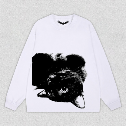 Creative Black Cat Image T-Shirt