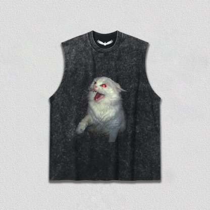 Roaring White Cat T-Shirt