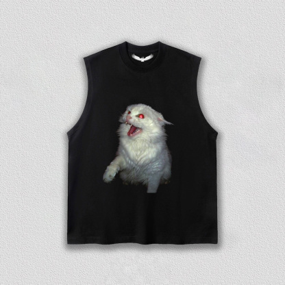 Roaring White Cat T-Shirt