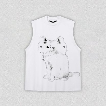 Artistic Multi - Headed Cat T-Shirt