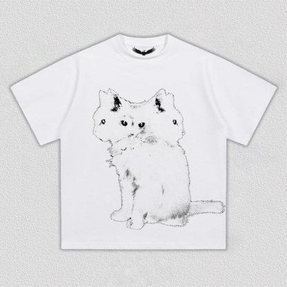 Artistic Multi - Headed Cat T-Shirt