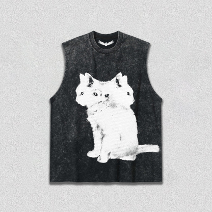 Artistic Multi - Headed Cat T-Shirt