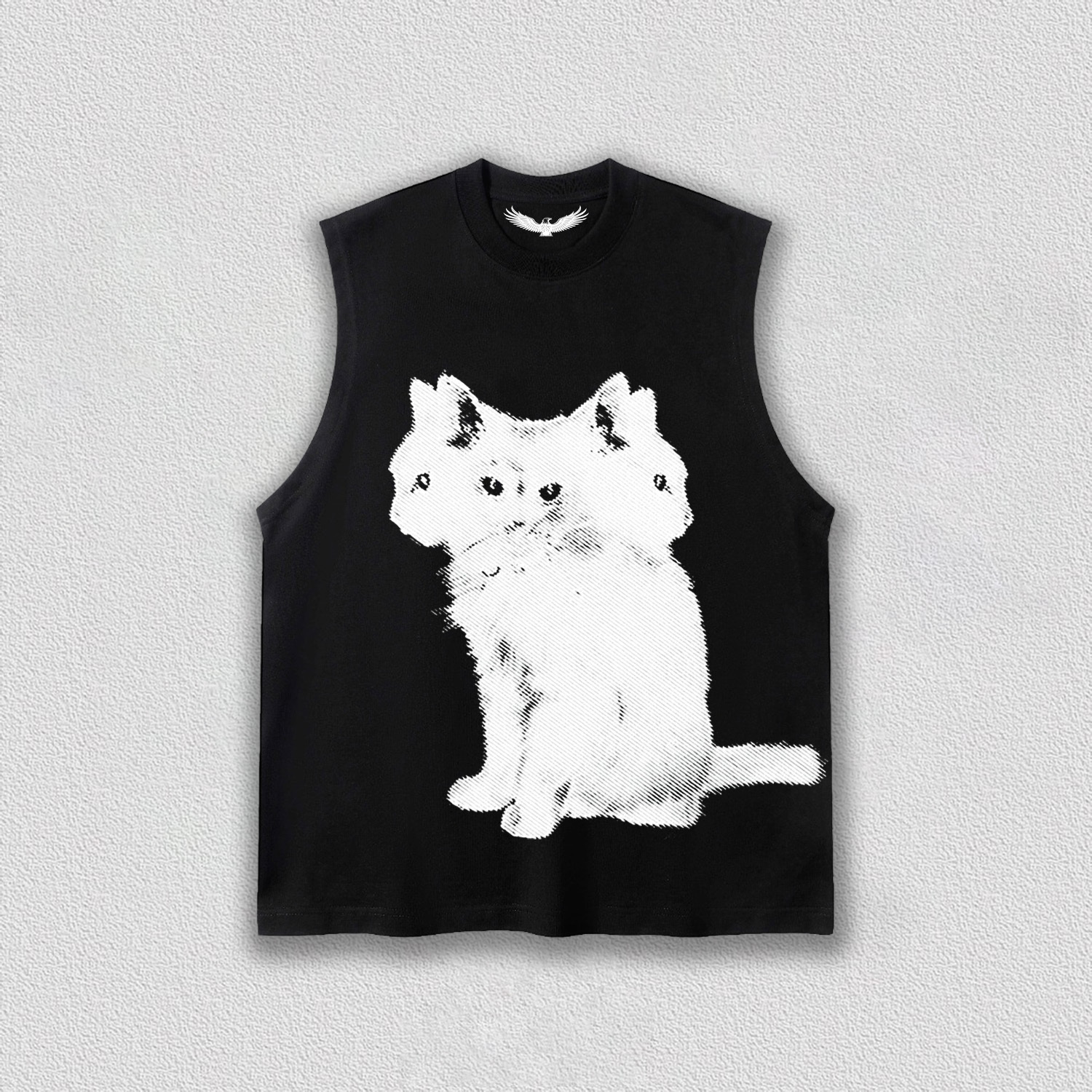 Artistic Multi - Headed Cat T-Shirt