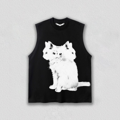 Artistic Multi - Headed Cat T-Shirt