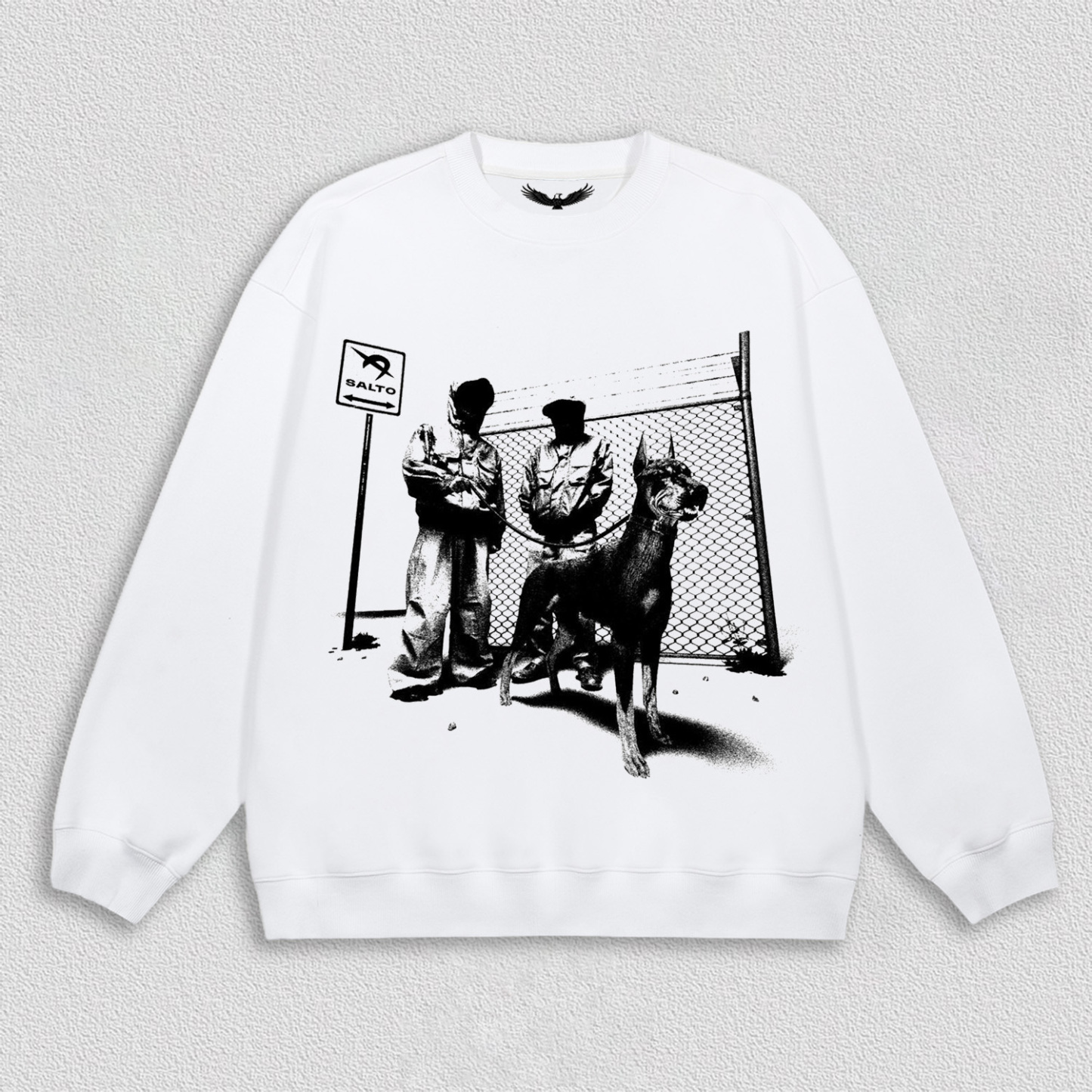 Figure and Doberman Printed T-Shirt