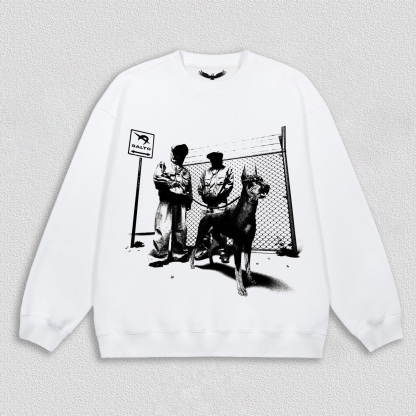 Figure and Doberman Printed T-Shirt