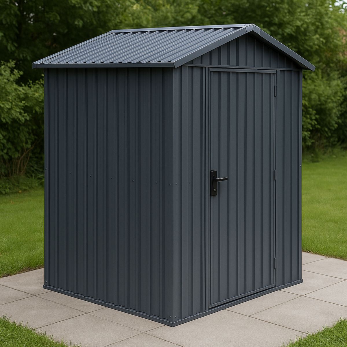 Μεταλλική Αποθήκη Κήπου Σκούρο Γκρι 183x130x198 cm