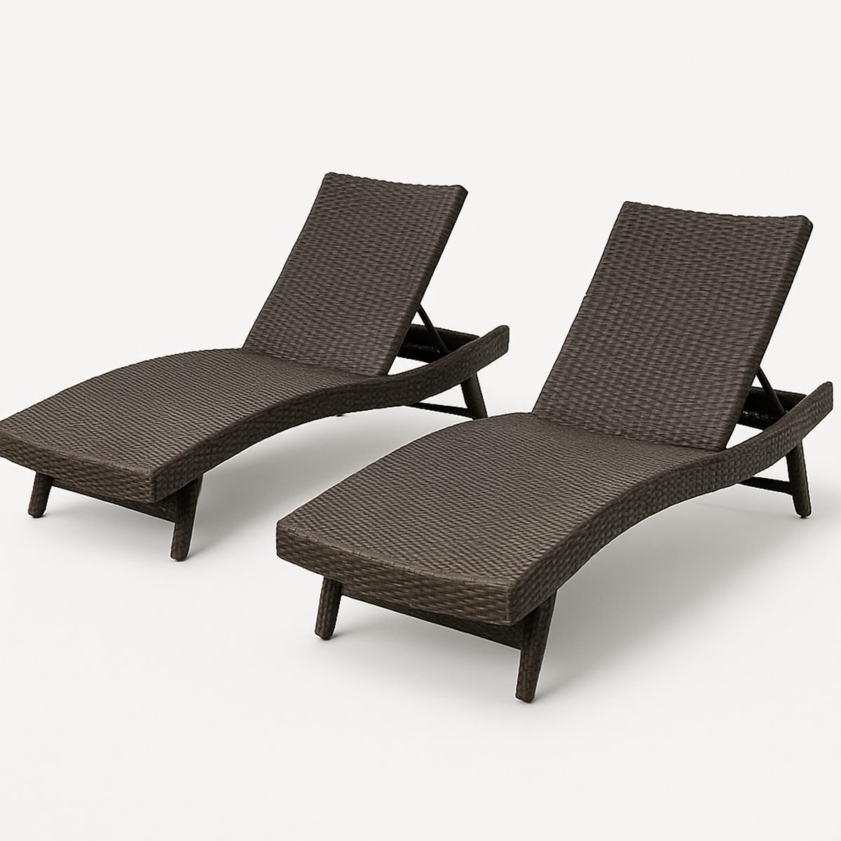 Σετ 2 Καναπέδων Ξαπλώστρας Καφέ Πολυπροπυλενίου