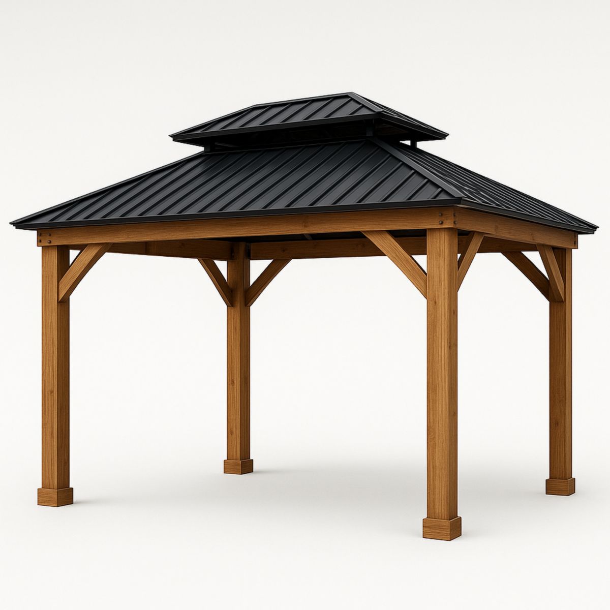 Ξύλινο Κιόσκι Μεταλλική Οροφή 300x300x300cm