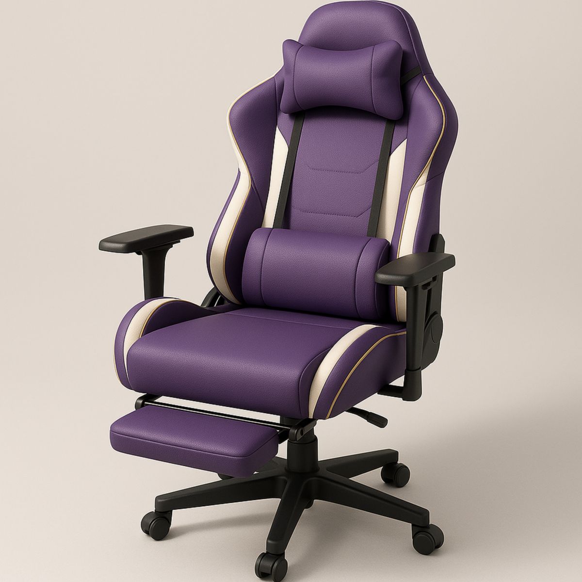 Καρέκλα Gaming με Υποπόδιο PU Μωβ 130x60x70 εκ