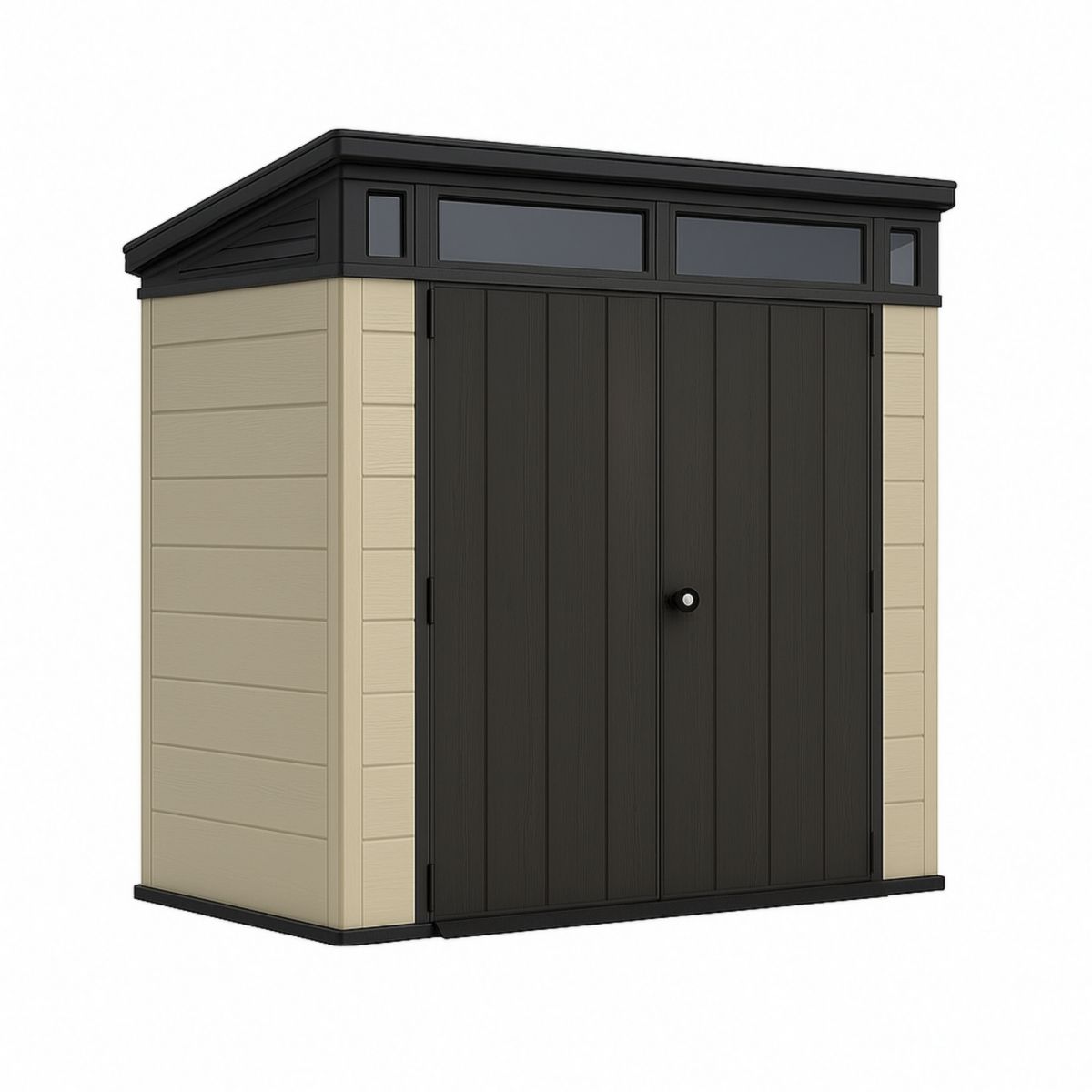 Πλαστικό Σπιτάκι Κήπου Καφέ/Μπεζ από Πολυπροπυλένιο, Διαστάσεις 200x100x210cm