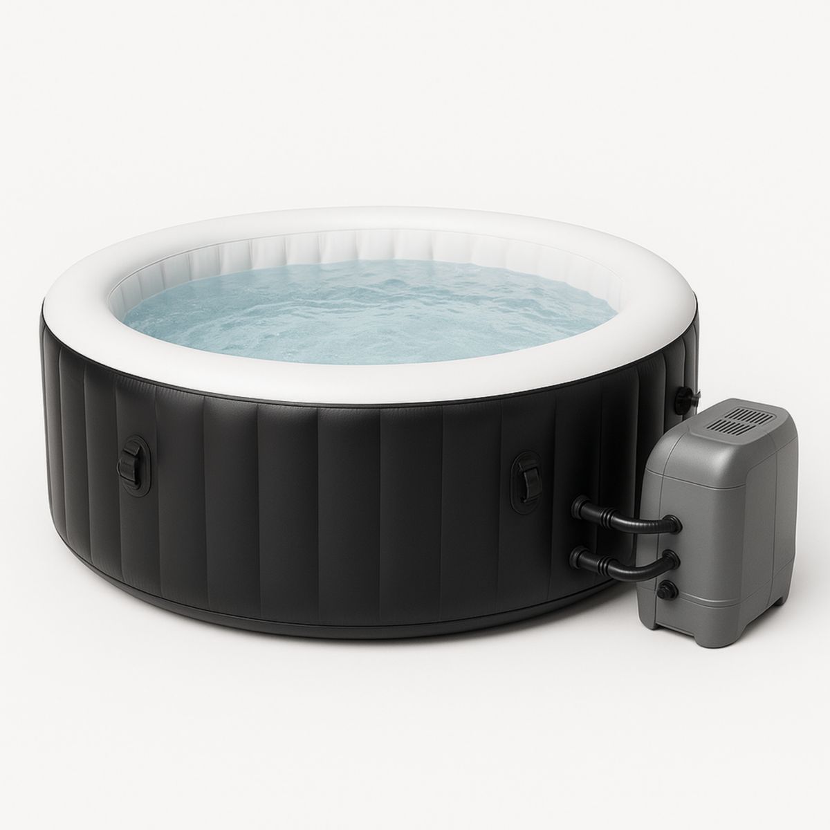 Φουσκωτό Υδρομασάζ PVC Μαύρο/Λευκό Διαμέτρου 180 ύψος 65 εκ