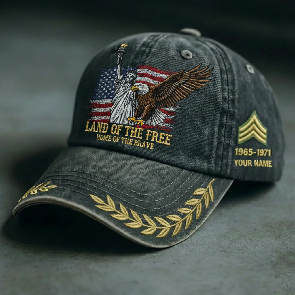 Personalized Veteran Name & Service Years Cap