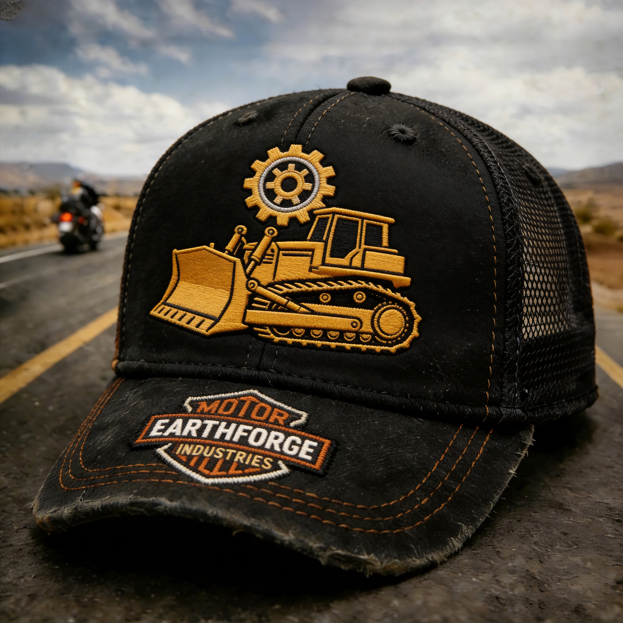 Vintage Distressed Pattern Outdoor Baseball Cap