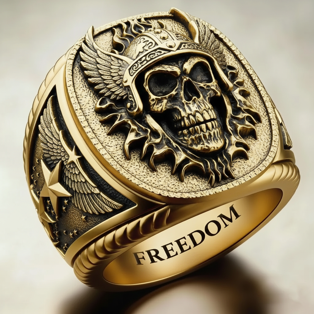 Gothic silver skull ring