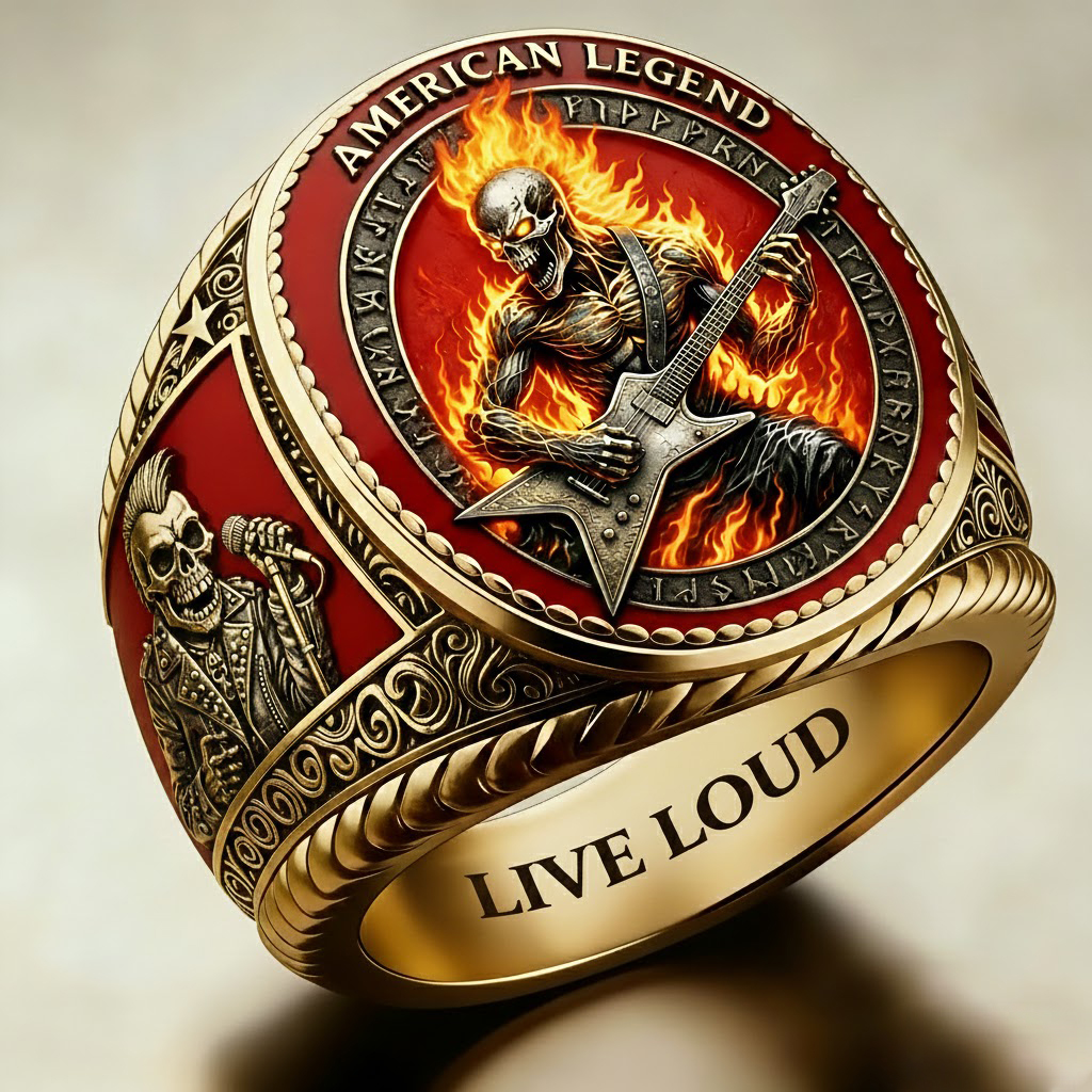 LIVE LOUD | American Rock Skull Statement Ring