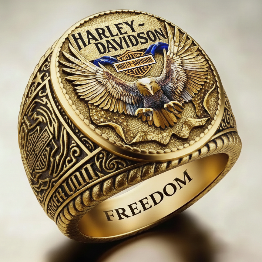 Harley-style pattern ring