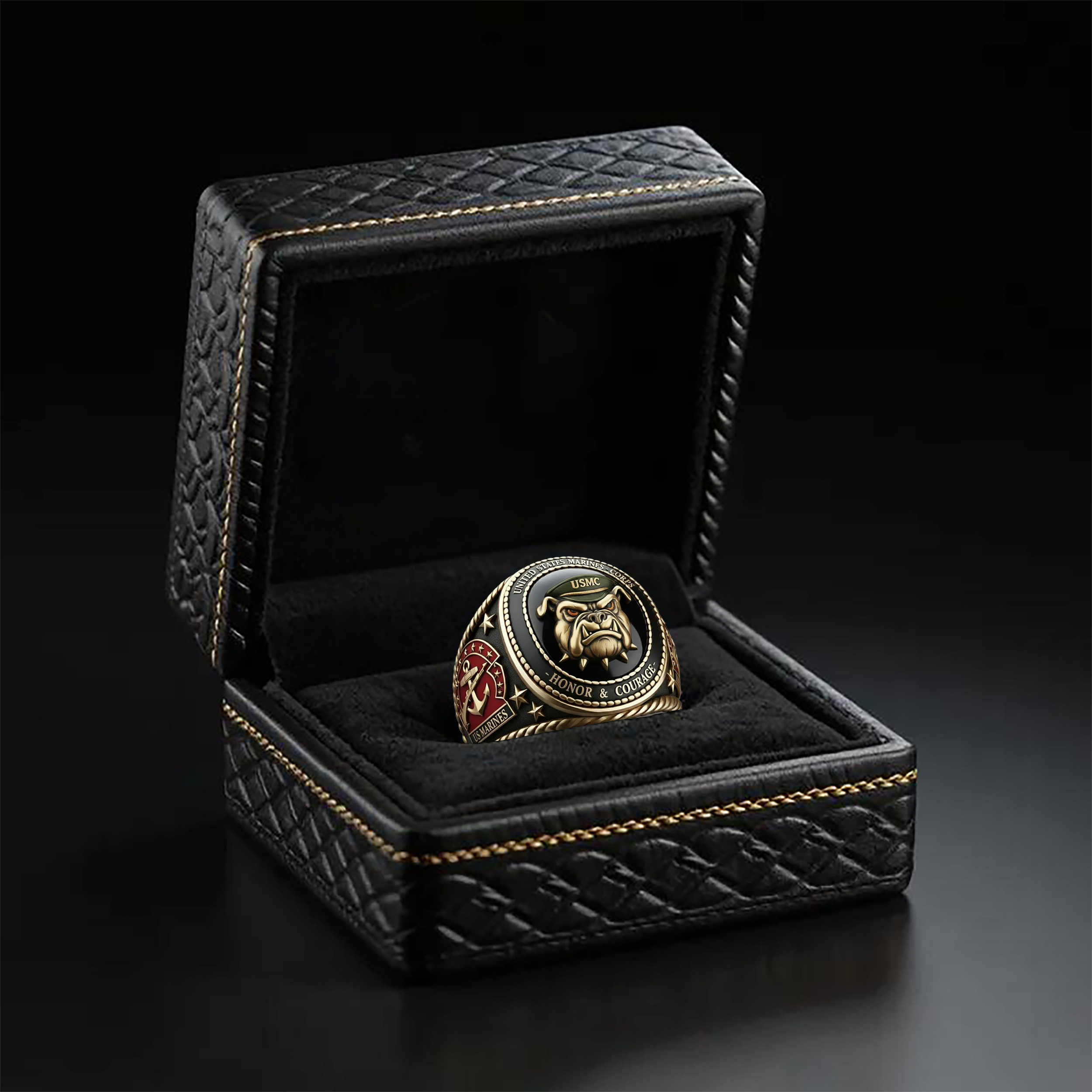 USMC Bulldog Ring | "Honor & Courage"