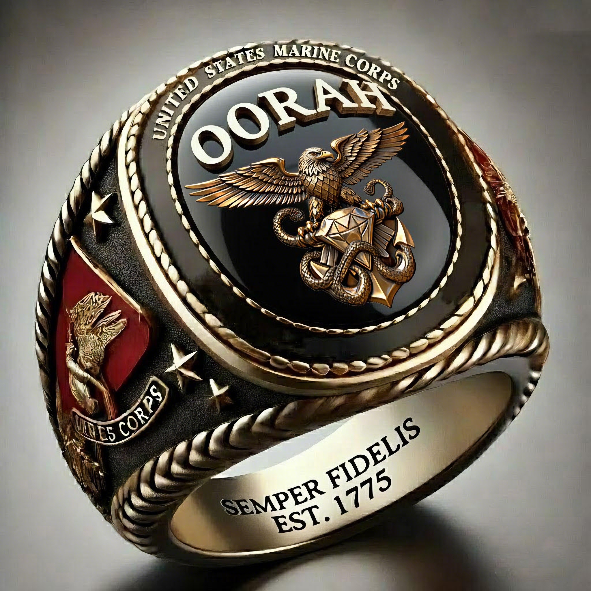 OORAH Military Soul USMC Ring
