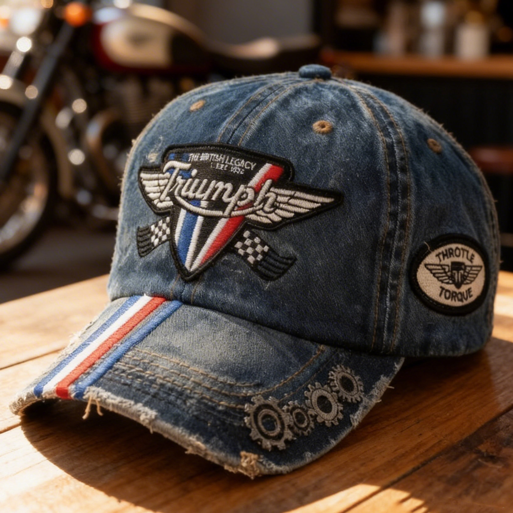 Vintage Motorcycle brands Distressed Outdoor Baseball Cap