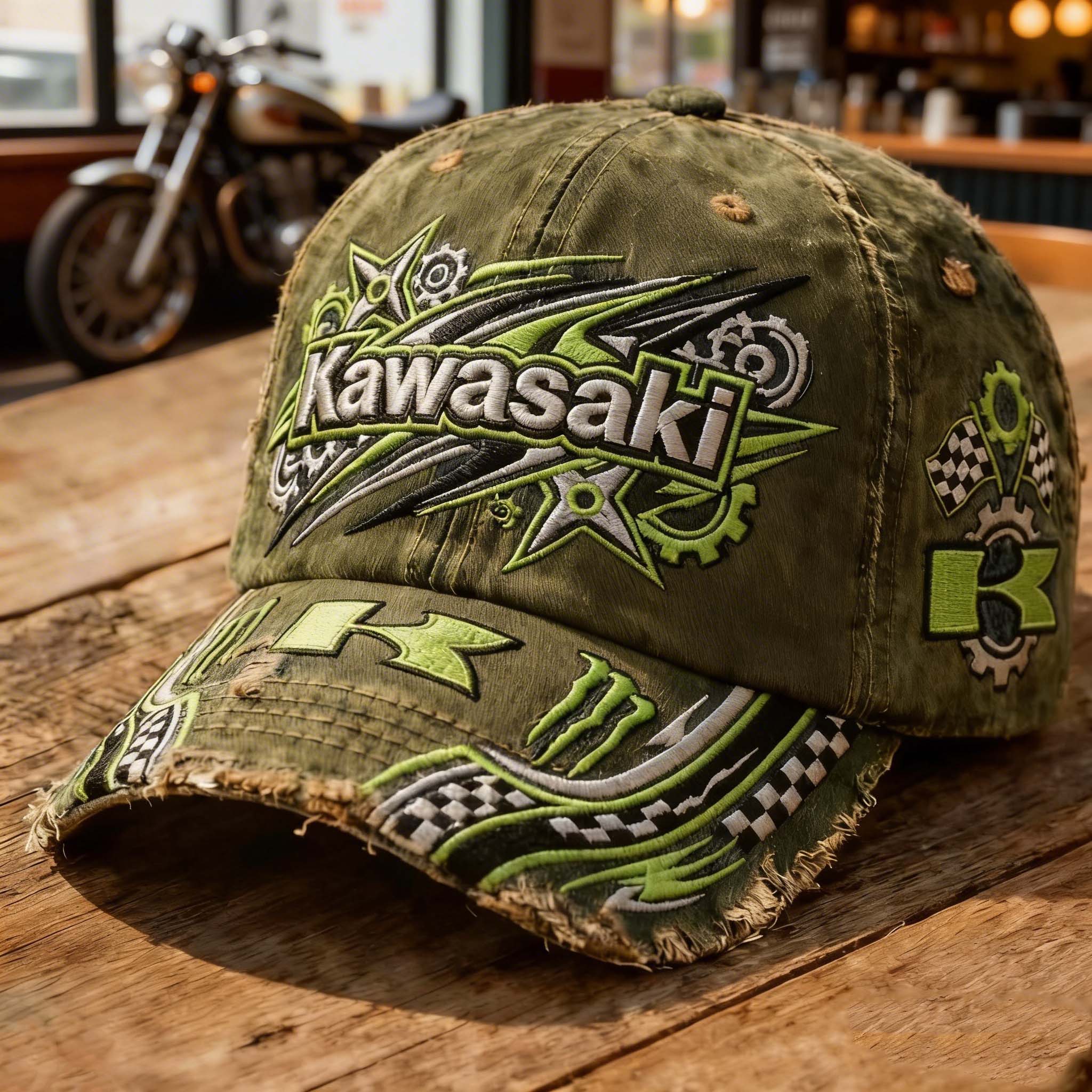 Vintage Motorcycle brands Distressed Outdoor Baseball Cap