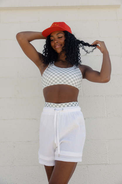 Open Ocean Checkered Bikini Top