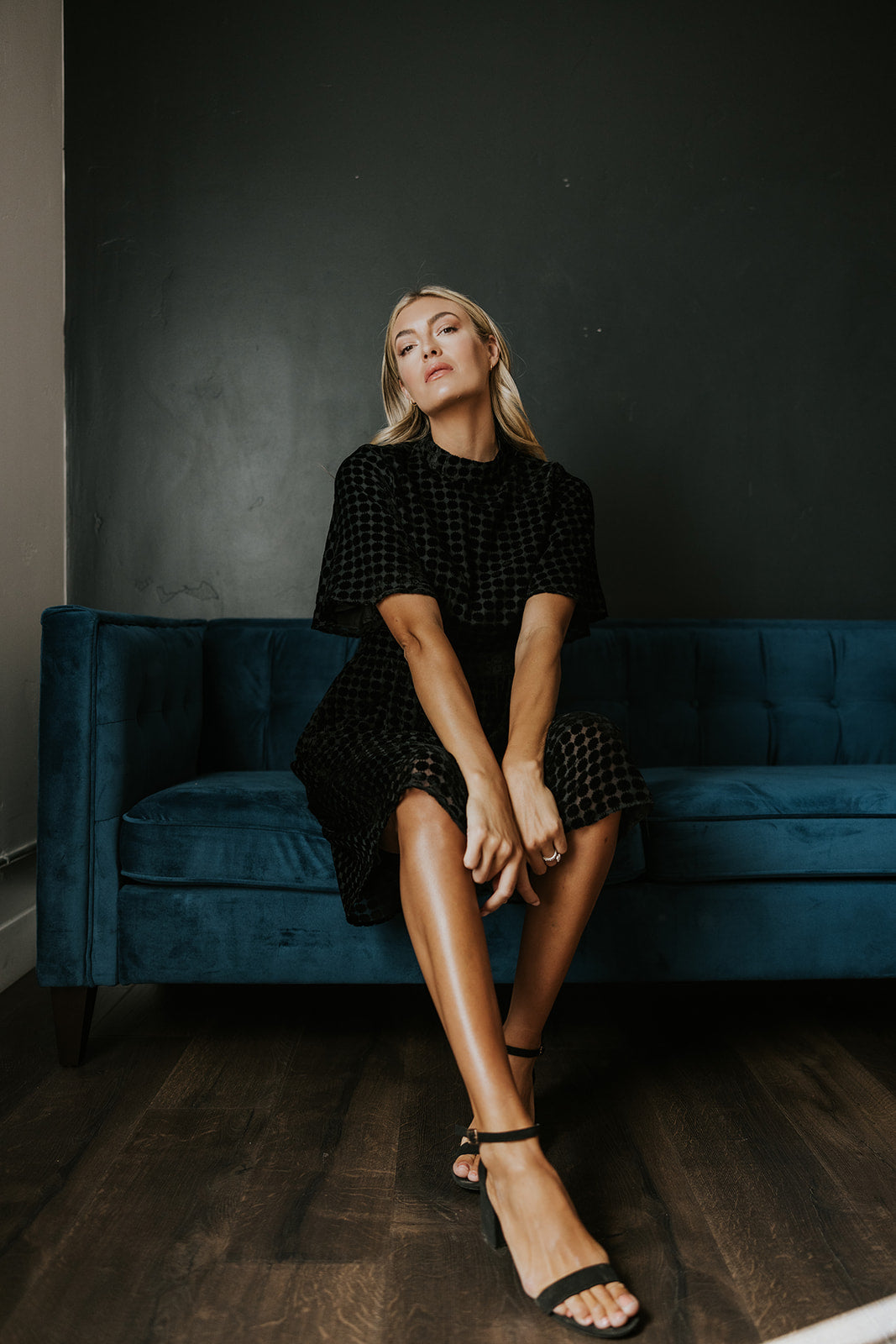 Theodosia Velvet Dotted Dress