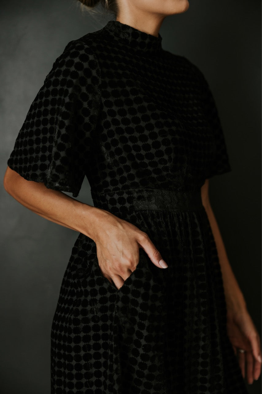 Theodosia Velvet Dotted Dress