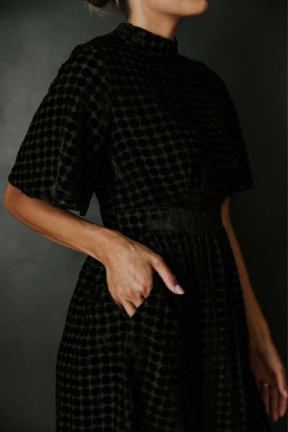 Theodosia Velvet Dotted Dress