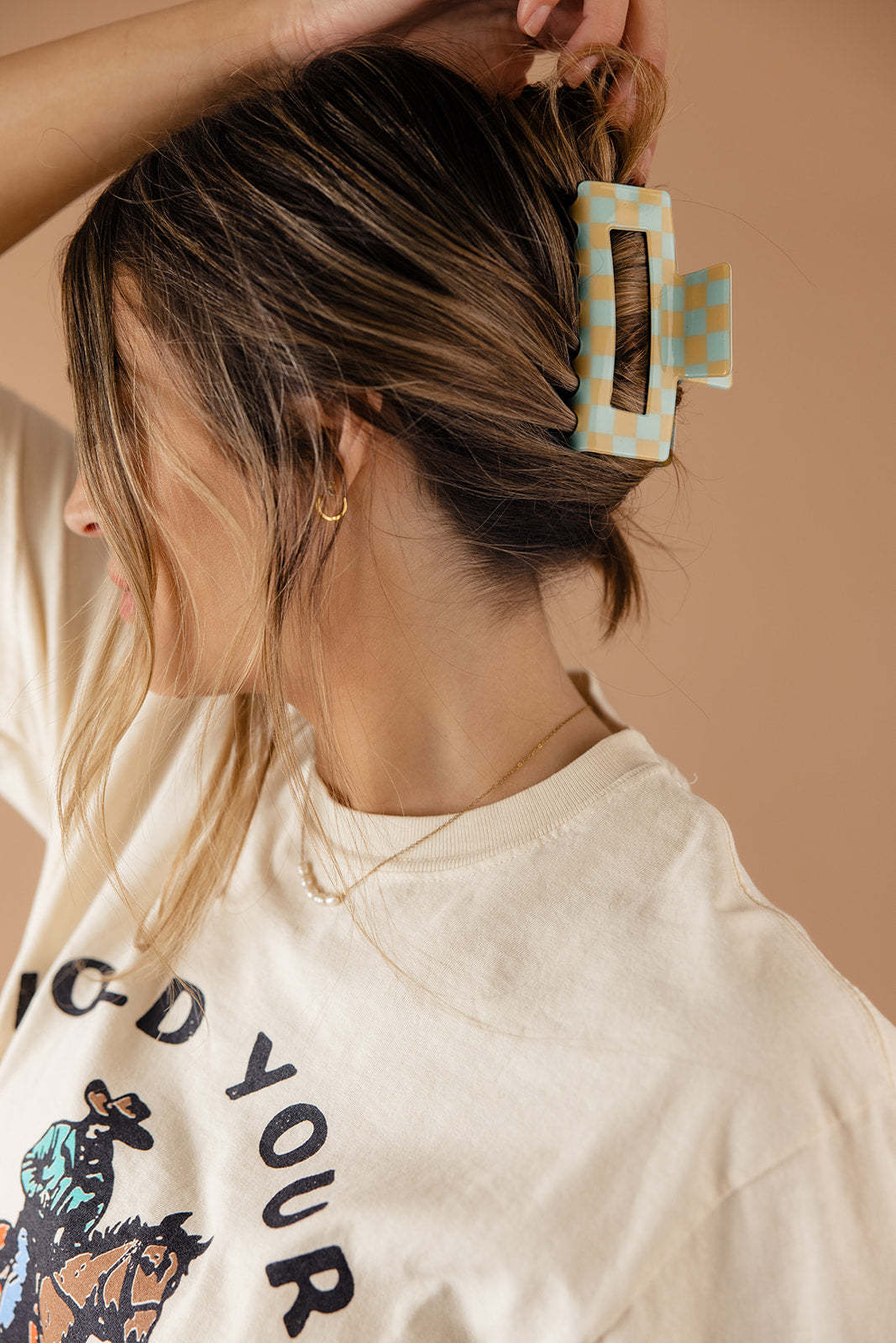 Ozzy Checkered Claw Clip