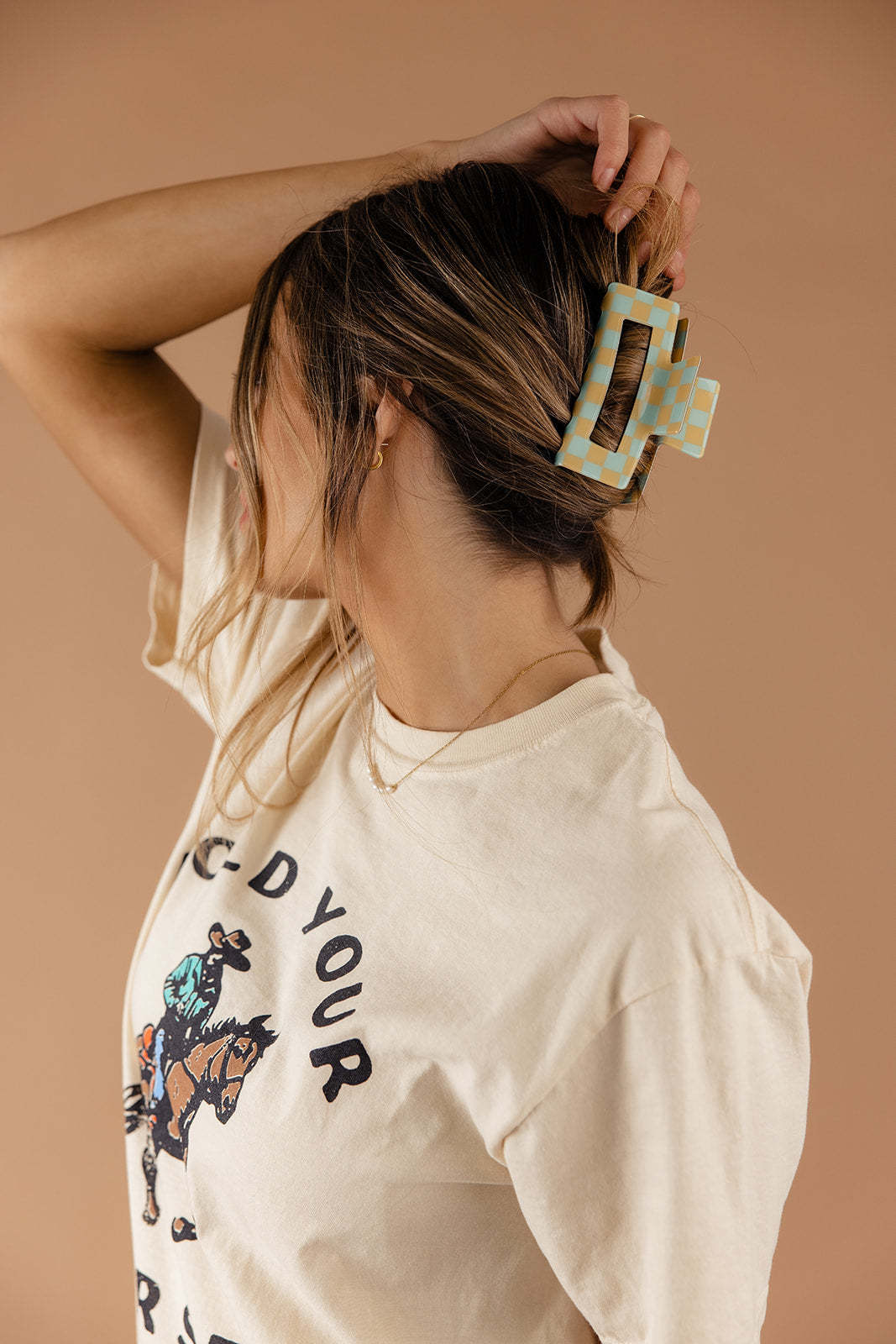 Ozzy Checkered Claw Clip