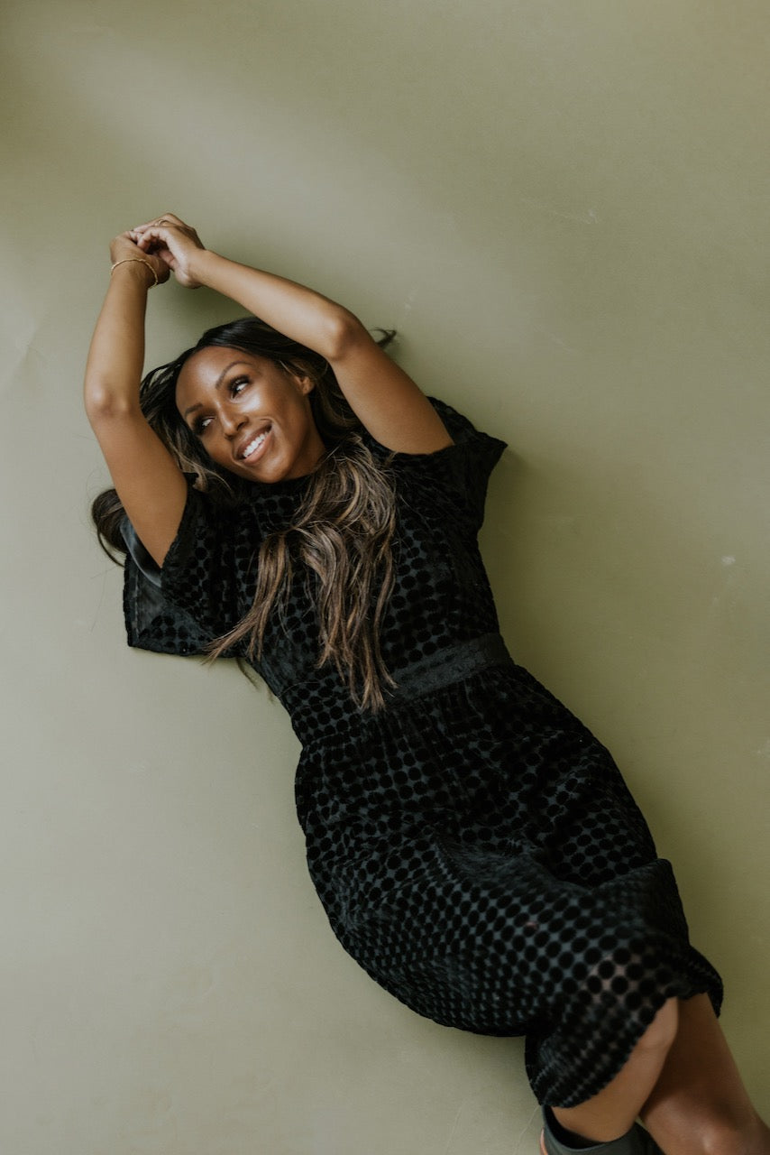 Theodosia Velvet Dotted Dress